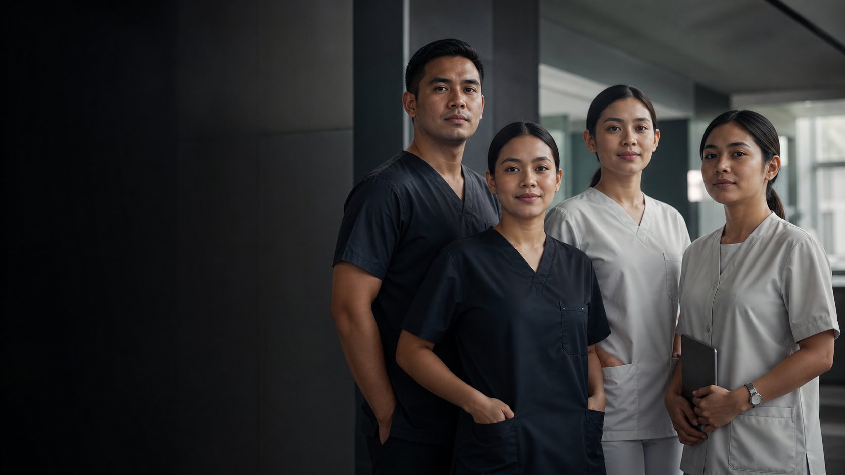 Filipino healthcare professionals in a modern clinical setting